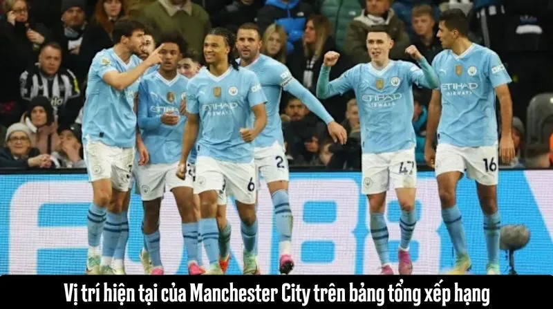 Vị trí hiện tại của Manchester City trên bảng tổng xếp hạng